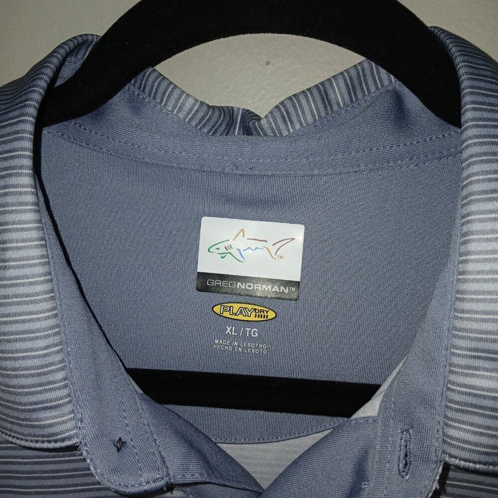 Greg Norman classic shark collection, golf polo, gray and blue, size xl - Picture 3 of 4